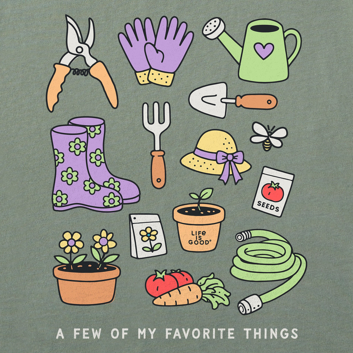 Women's A Few of My Favorite Gardening Things Short Sleeve Crusher Tee