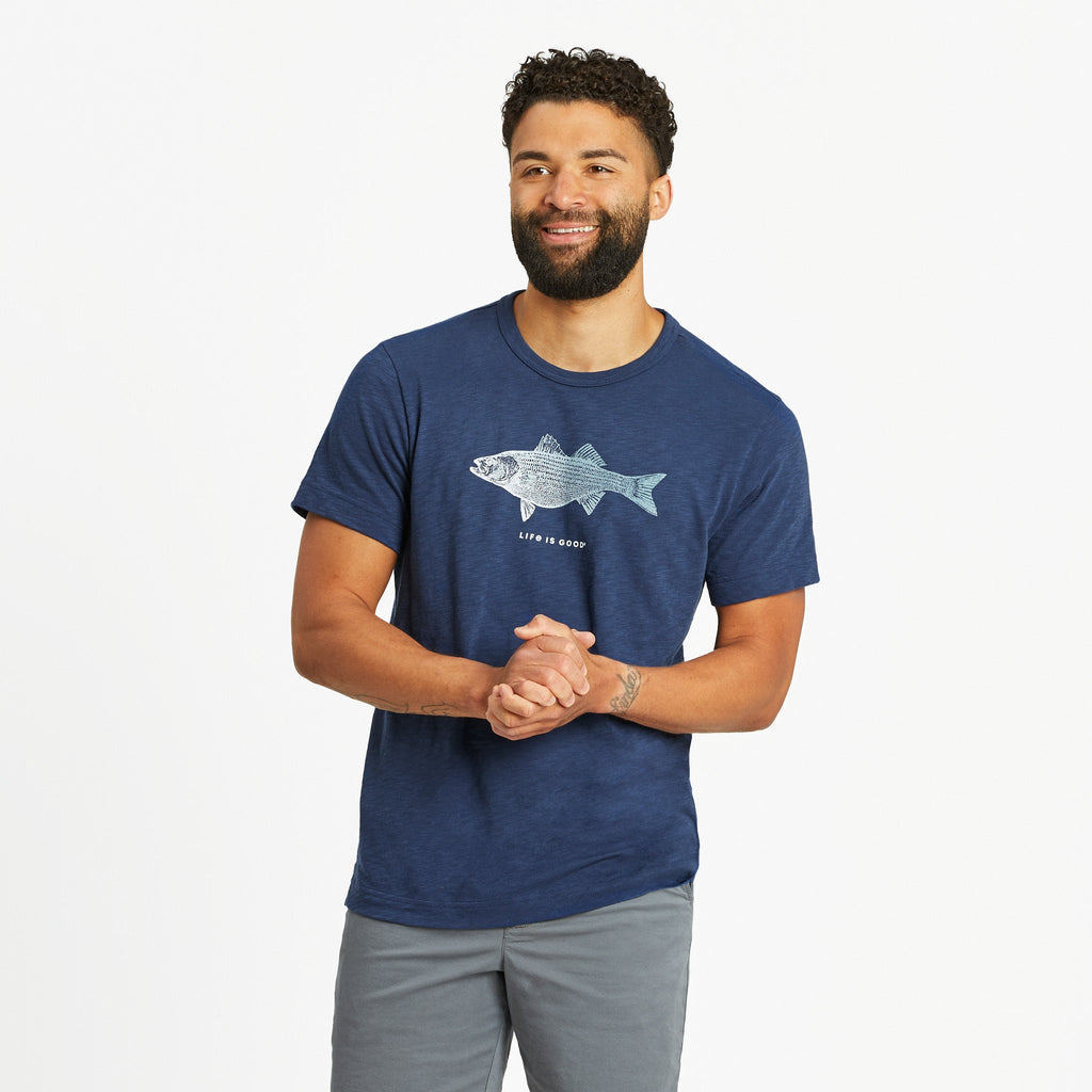 Men's Detailed Striped Bass Textured Slub Tee product image 1