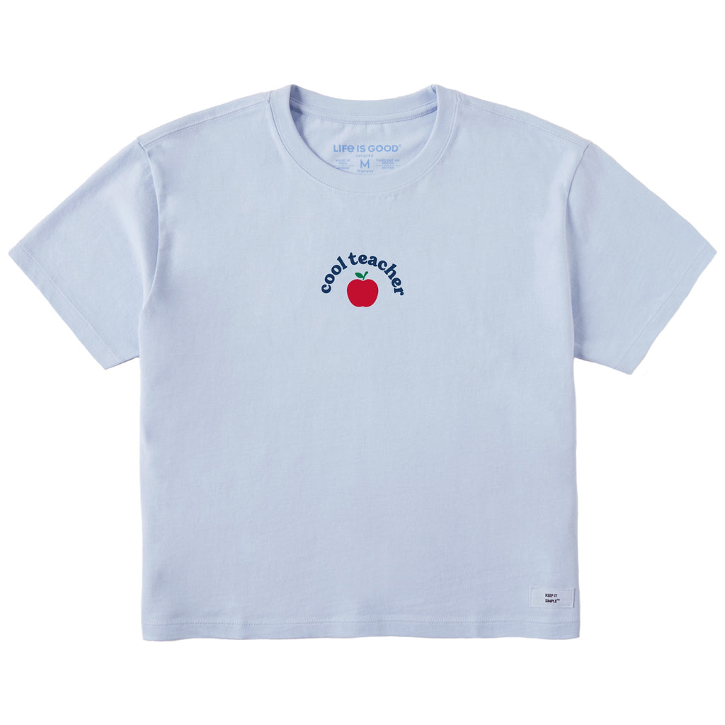 Women's Cool Teacher Apple Short Sleeve Crusher Boxy Tee product image 9