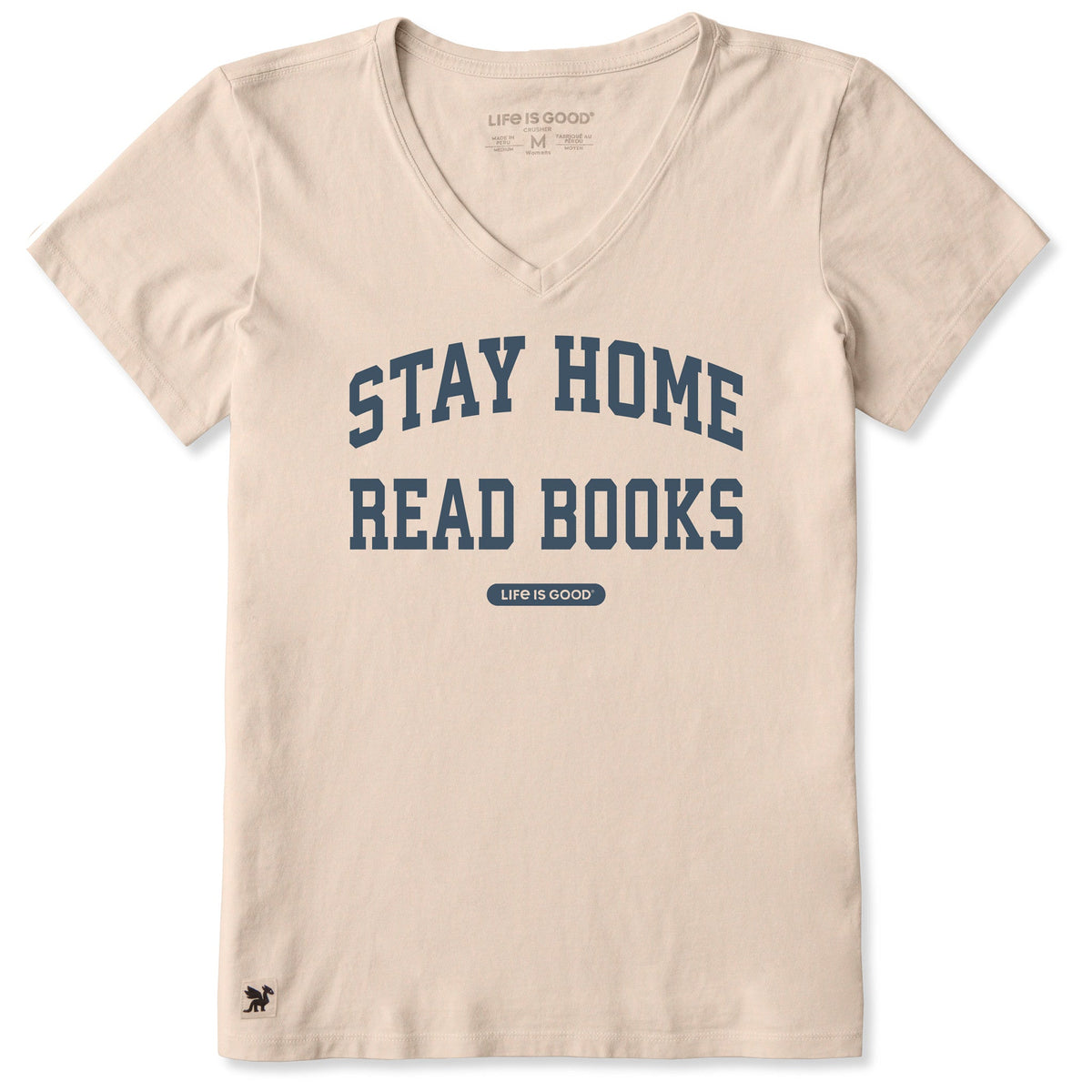 Women's Stay Home Read Books Arch Short Sleeve Crusher Vee product image 3