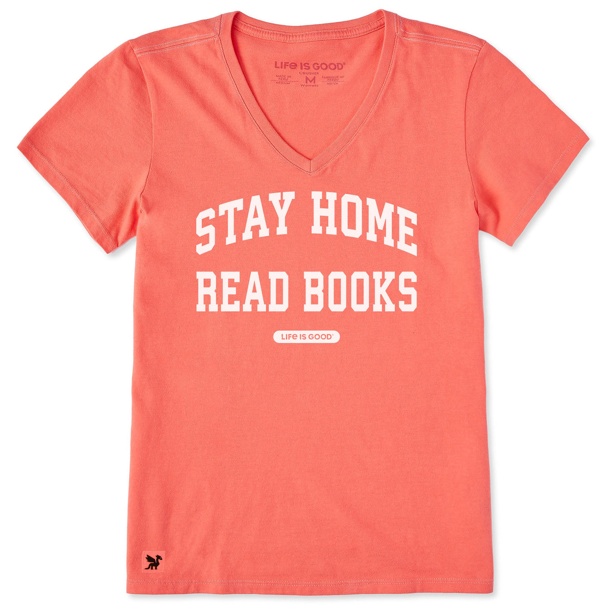 Women's Stay Home Read Books Arch Short Sleeve Crusher Vee product image 5